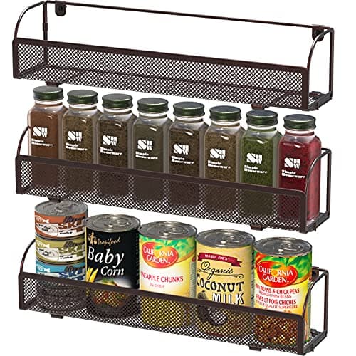 Bronze 3-Pack Houseware Wall Mount Spice Rack Shelves Organizer