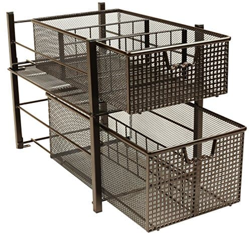 Deco Brothers Medium Bronze Pull-Out Cabinet Sliding Basket with Dividers