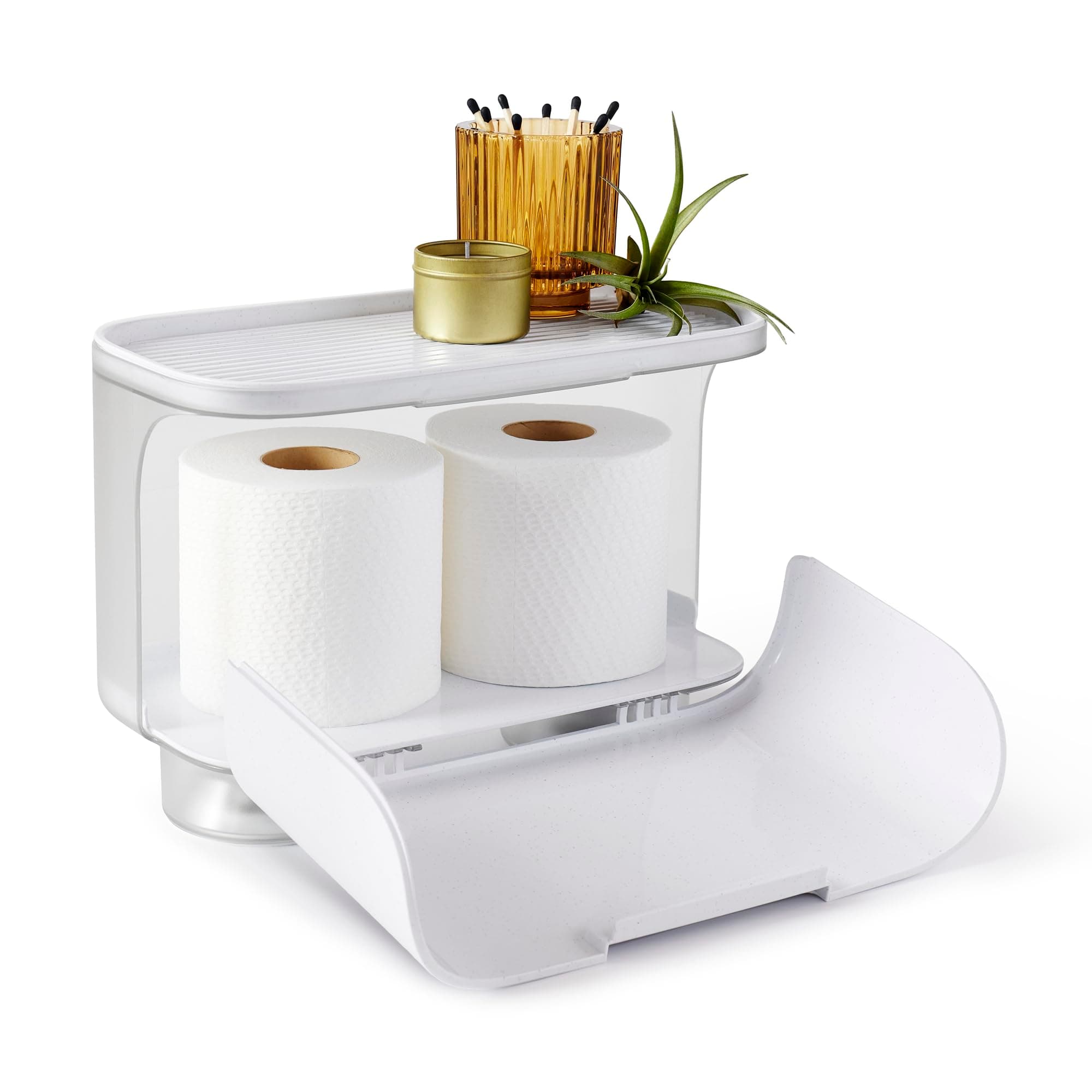 YouCopia Hideaway Toilet Cabinet for Paper Rolls, Wipes & Accessories