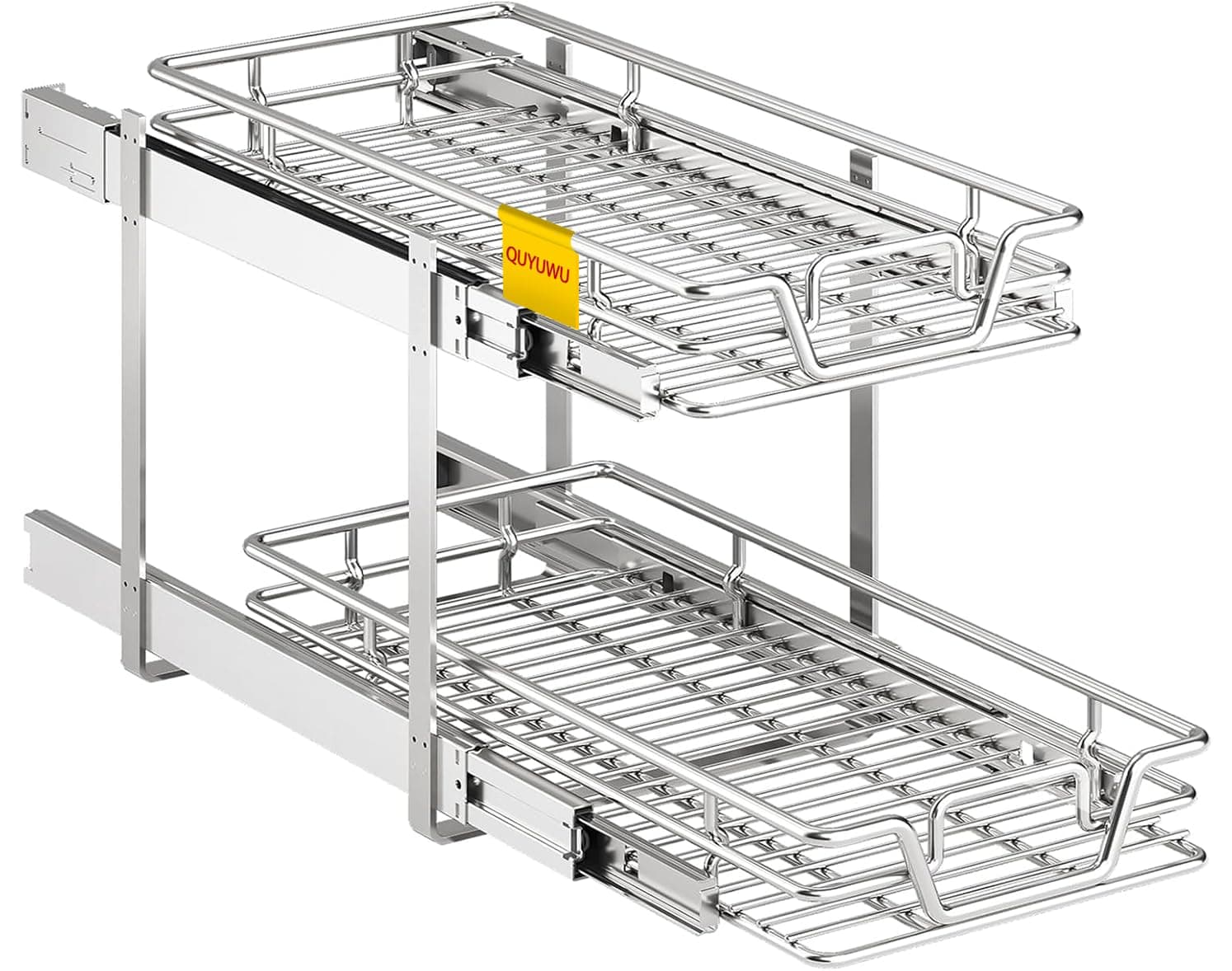 2-Tier Kitchen Cabinet Organizer with Slide Out Shelves & Drawers in Multiple Sizes