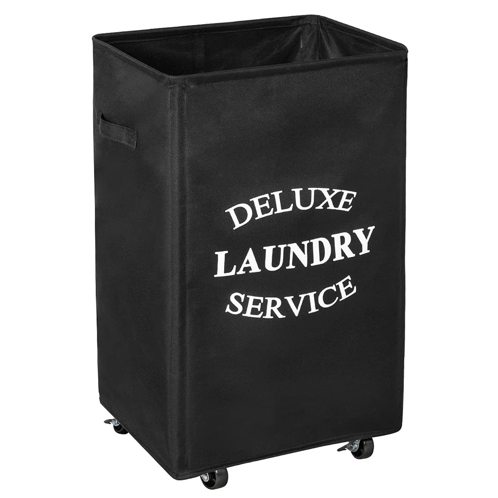 WOWLIVE Large Rolling Laundry Hamper, 90L Collapsible Black