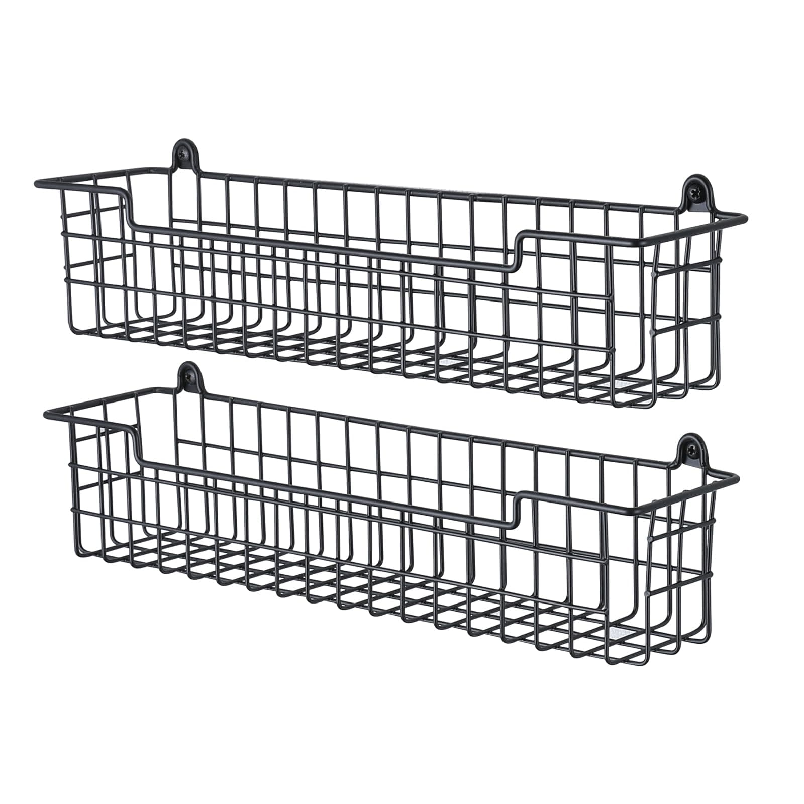 Wall-Mounted Spice Rack Organizer - 2-Pack Storage Shelf for Kitchen Cabinet Doors, Black