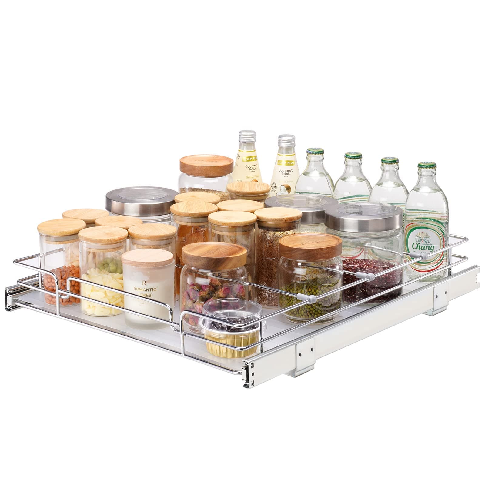 VEVOR Heavy Duty Chrome-Plated Steel Pull Out Cabinet Organizer 16x22