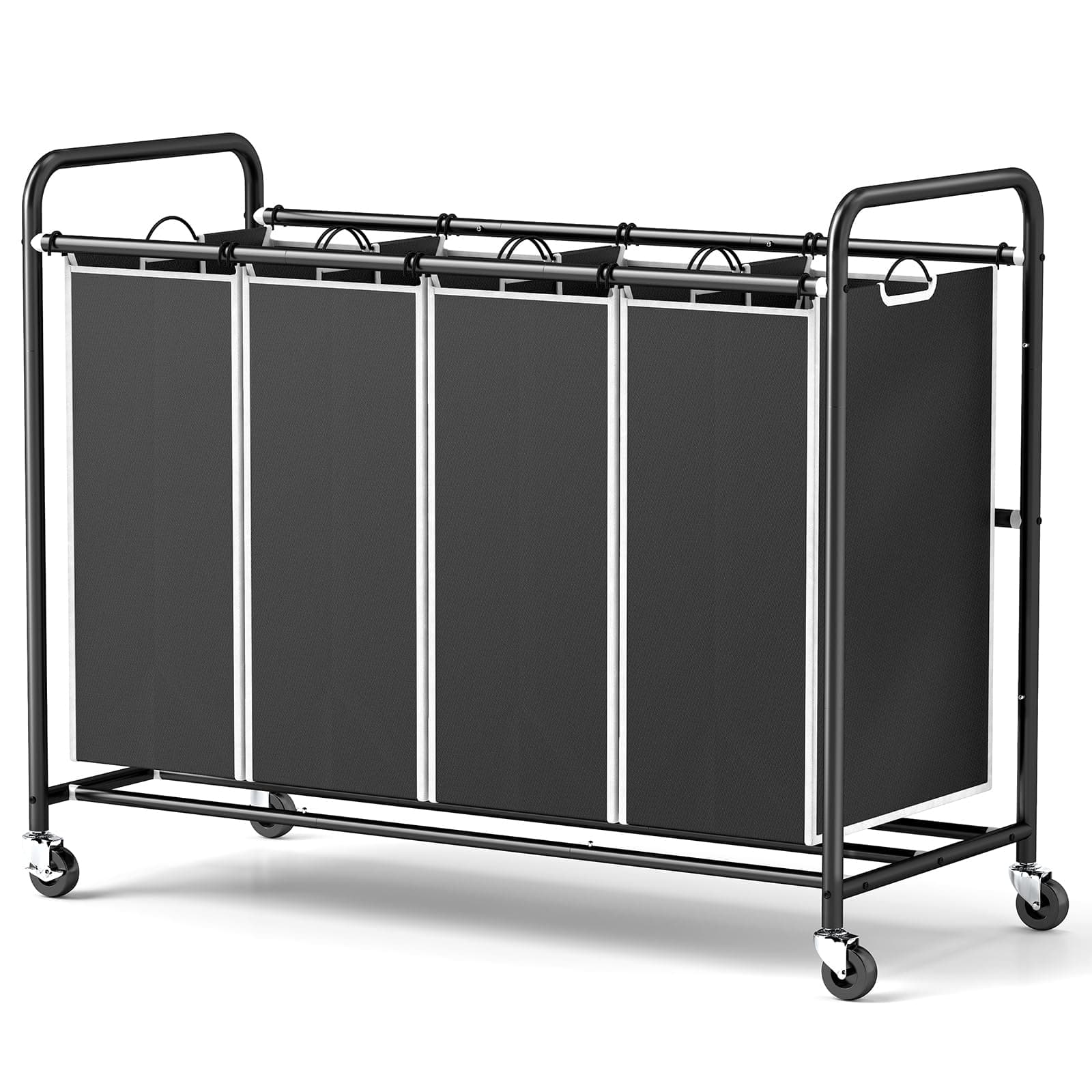 ROMOON 4-Section Heavy Duty Laundry Sorter with Wheels