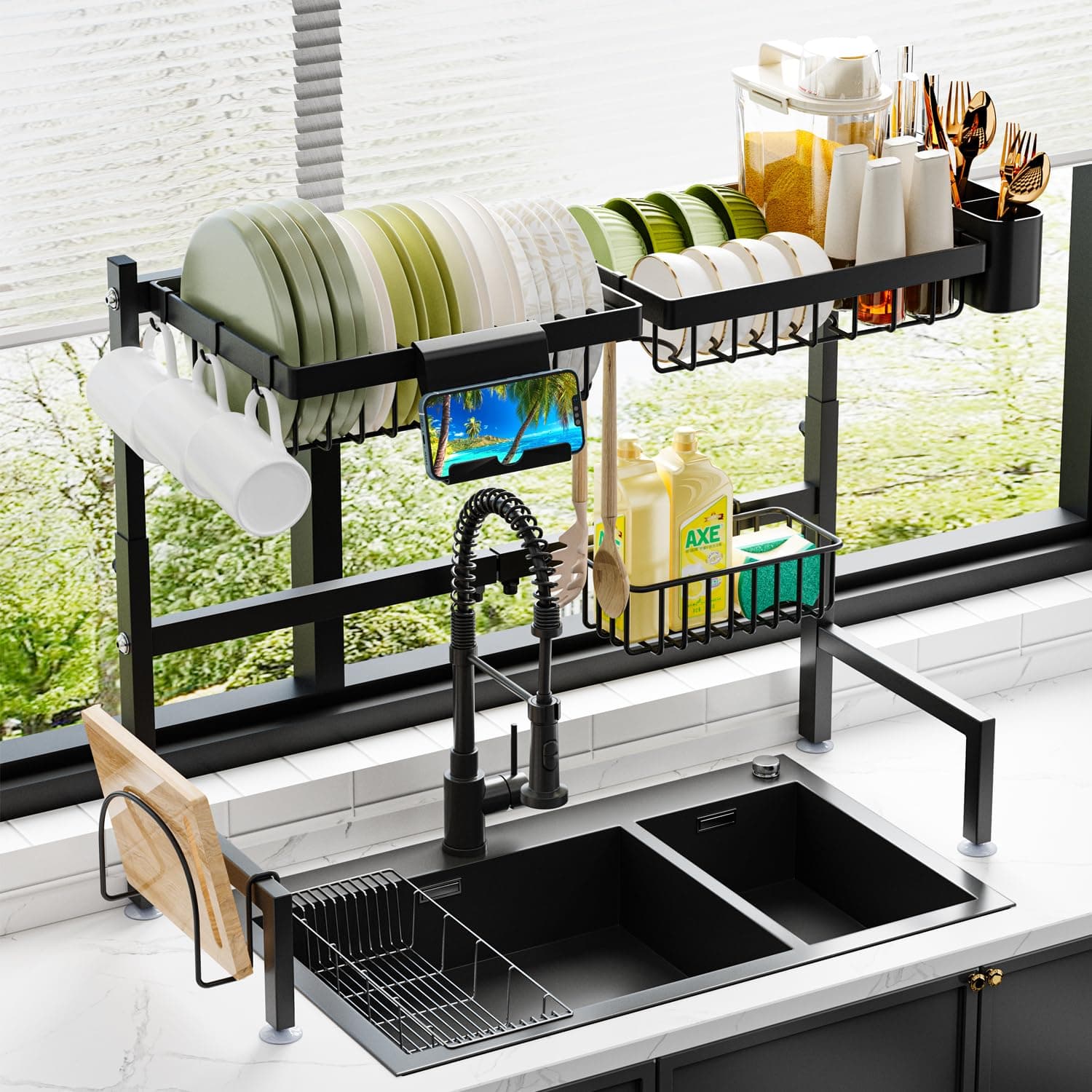 Over The Sink Dish Drying Rack for Large Dishes