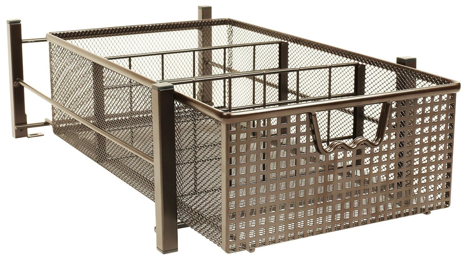 Deco Brothers Medium Bronze Pull-Out Cabinet Sliding Basket with Dividers