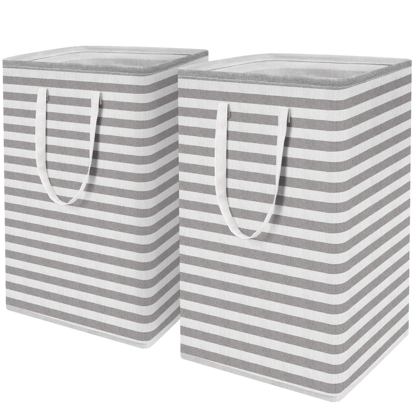 WISELIFE 2-Pack Collapsible Large Laundry Hamper, Grey - 75L Storage Basket