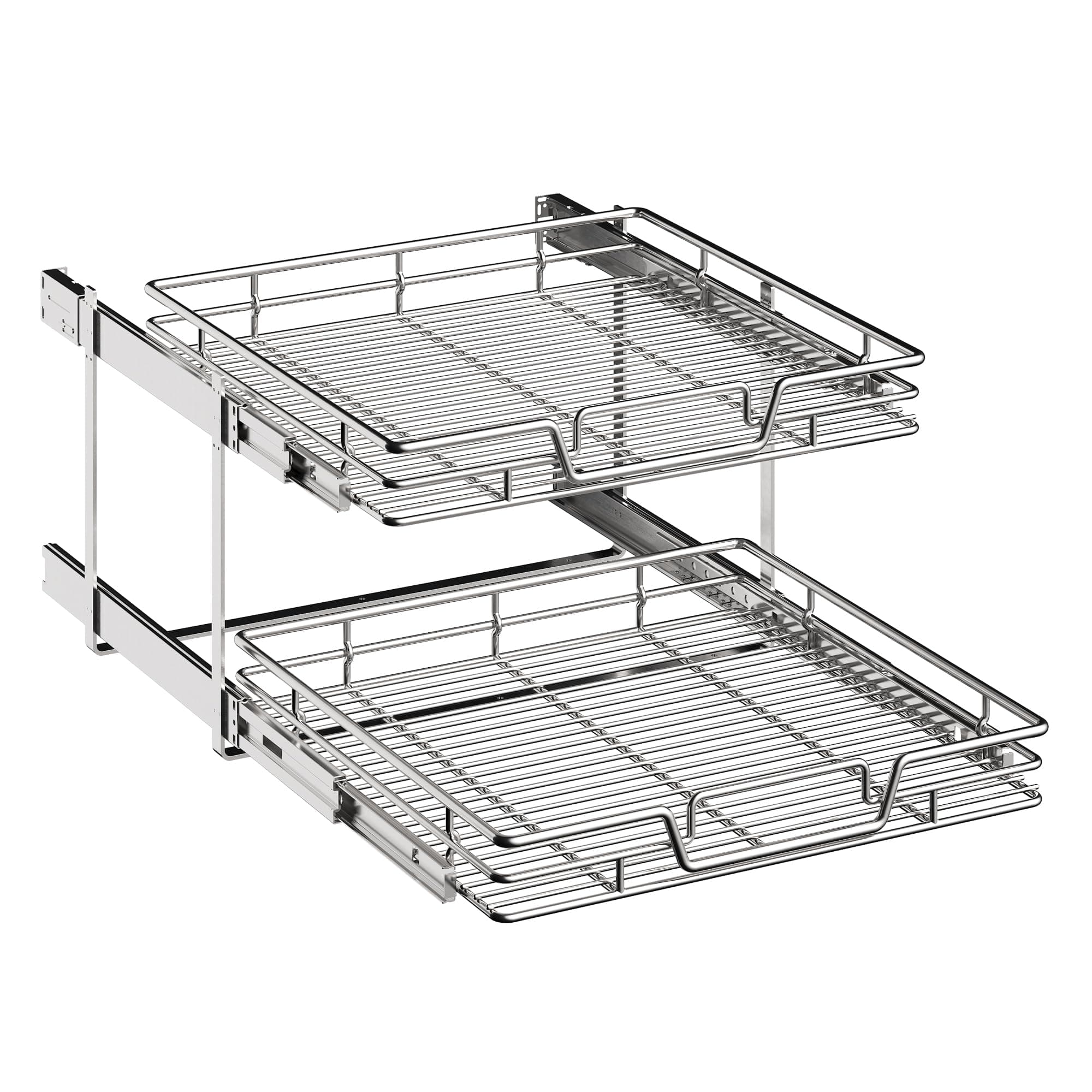 2-Tier Kitchen Cabinet Pull-Out Shelf and Drawer Organizer for Pantry Storage (Multiple Sizes Available: 22½ W x 21½)