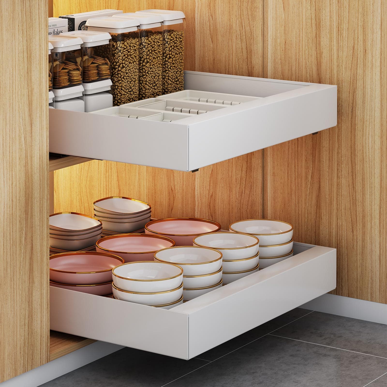 Adhesive Nanofilm Pull Out Shelf - Maximize Cabinet Storage