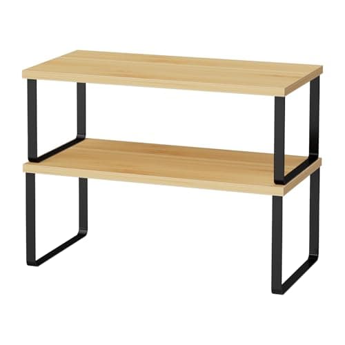 Large Wood Cabinet Organizers, Set of 4, Expandable Metal White