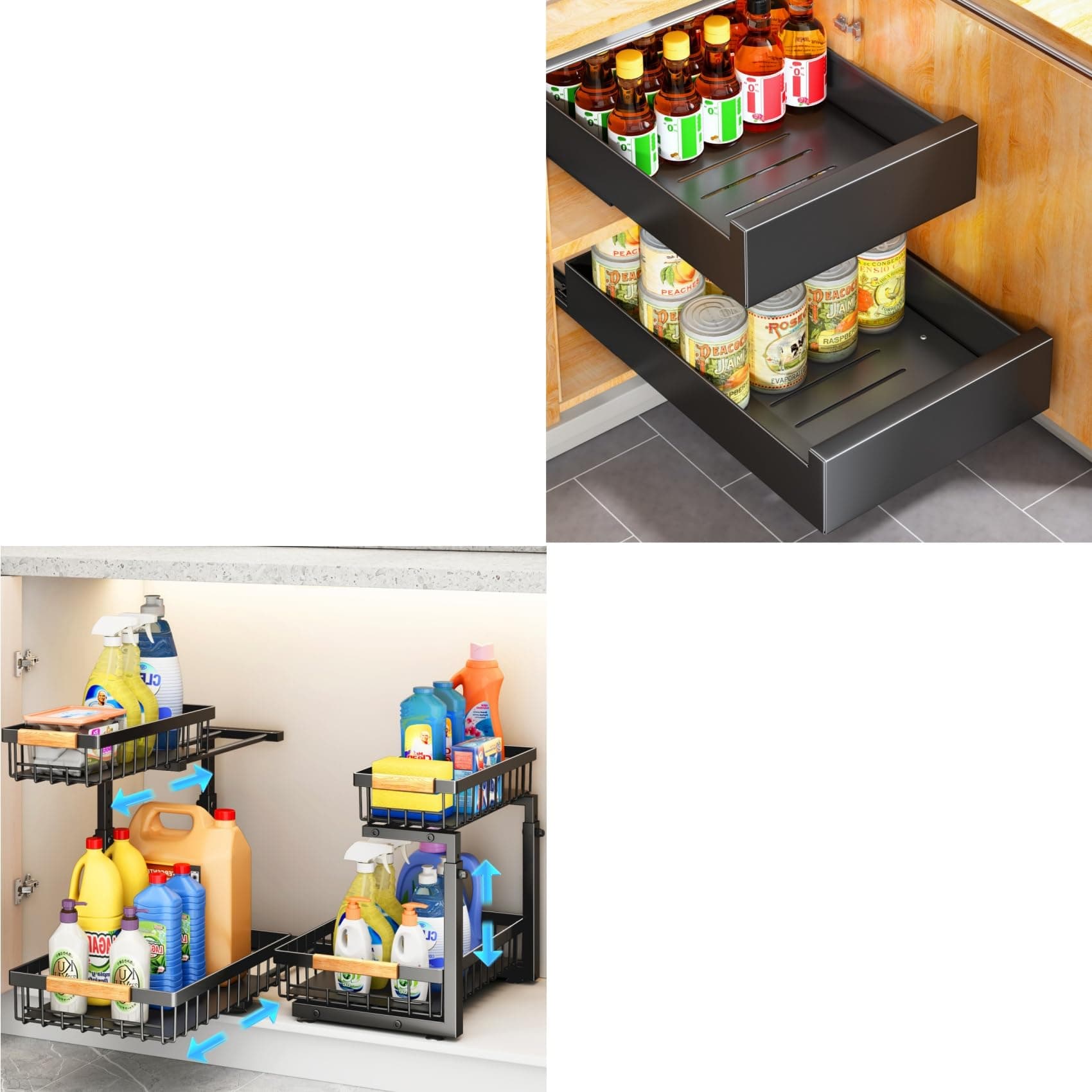 1PC Pull out Cabinet Organizer Kit Bundle
