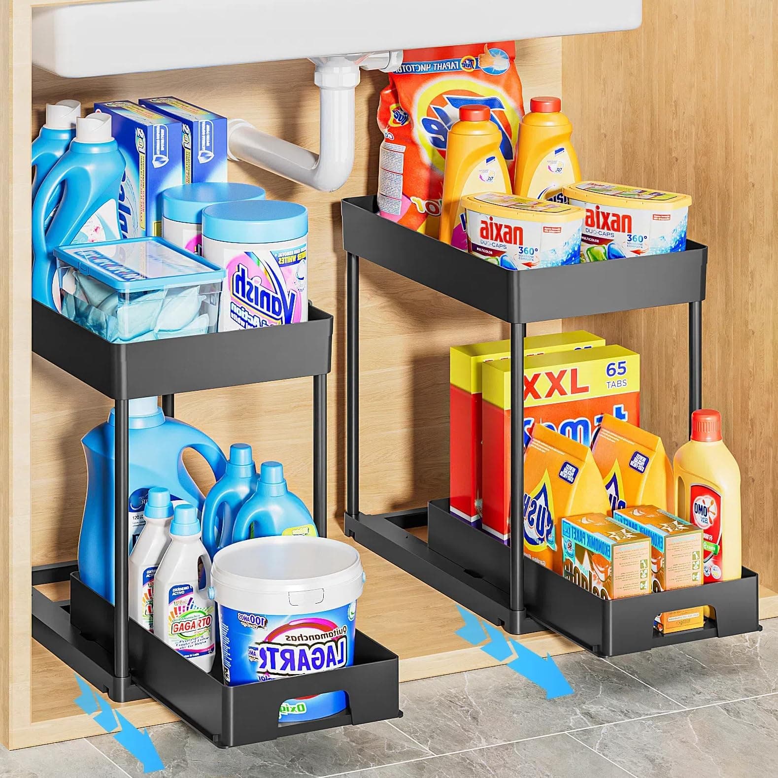 Under Sink Organizer 2-Pack for Bathroom and Kitchen