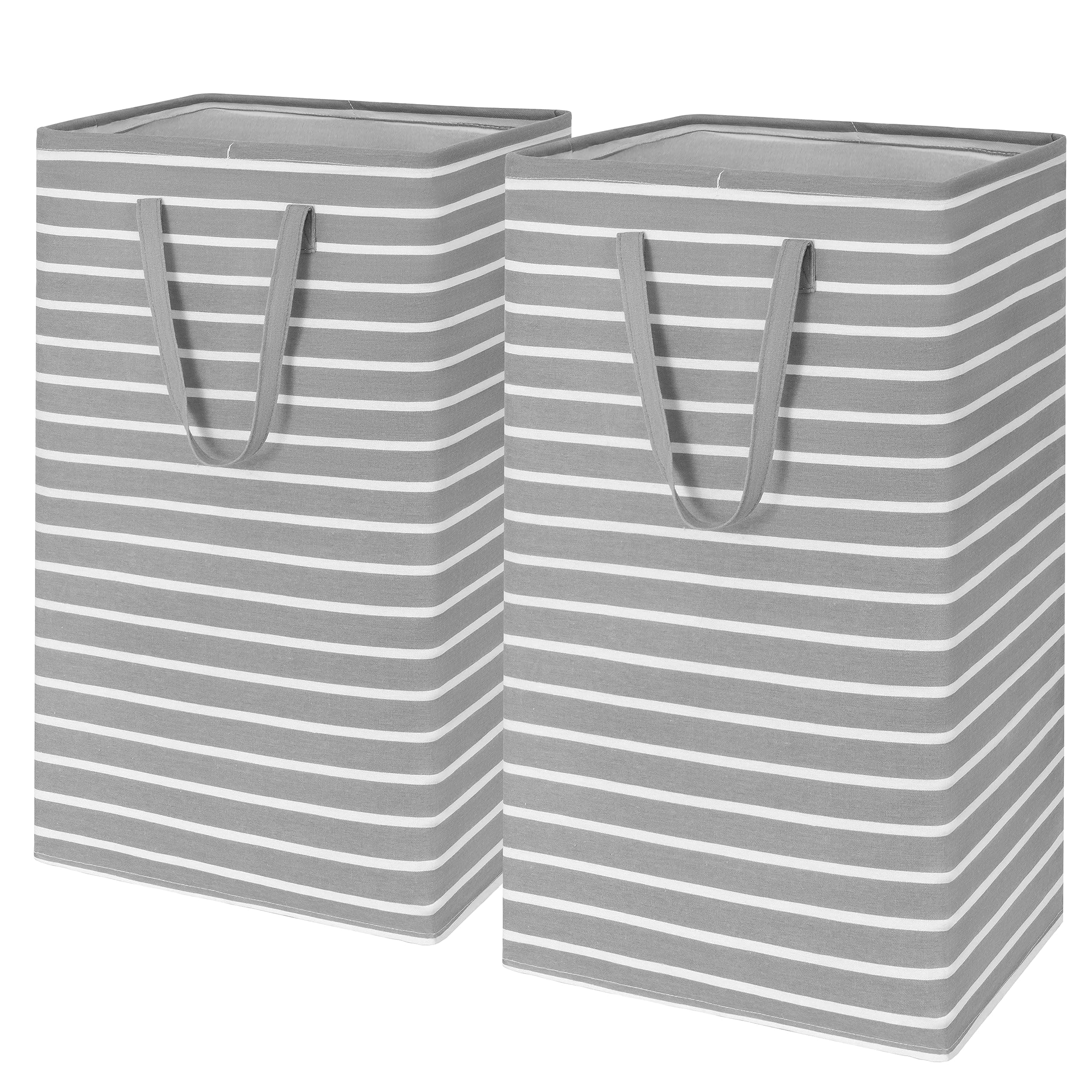 Goodpick 90L Large Tall Laundry Basket Organizer 2-Pack Storage Baskets for Dirty Clothes & Baby Laundry in Grey